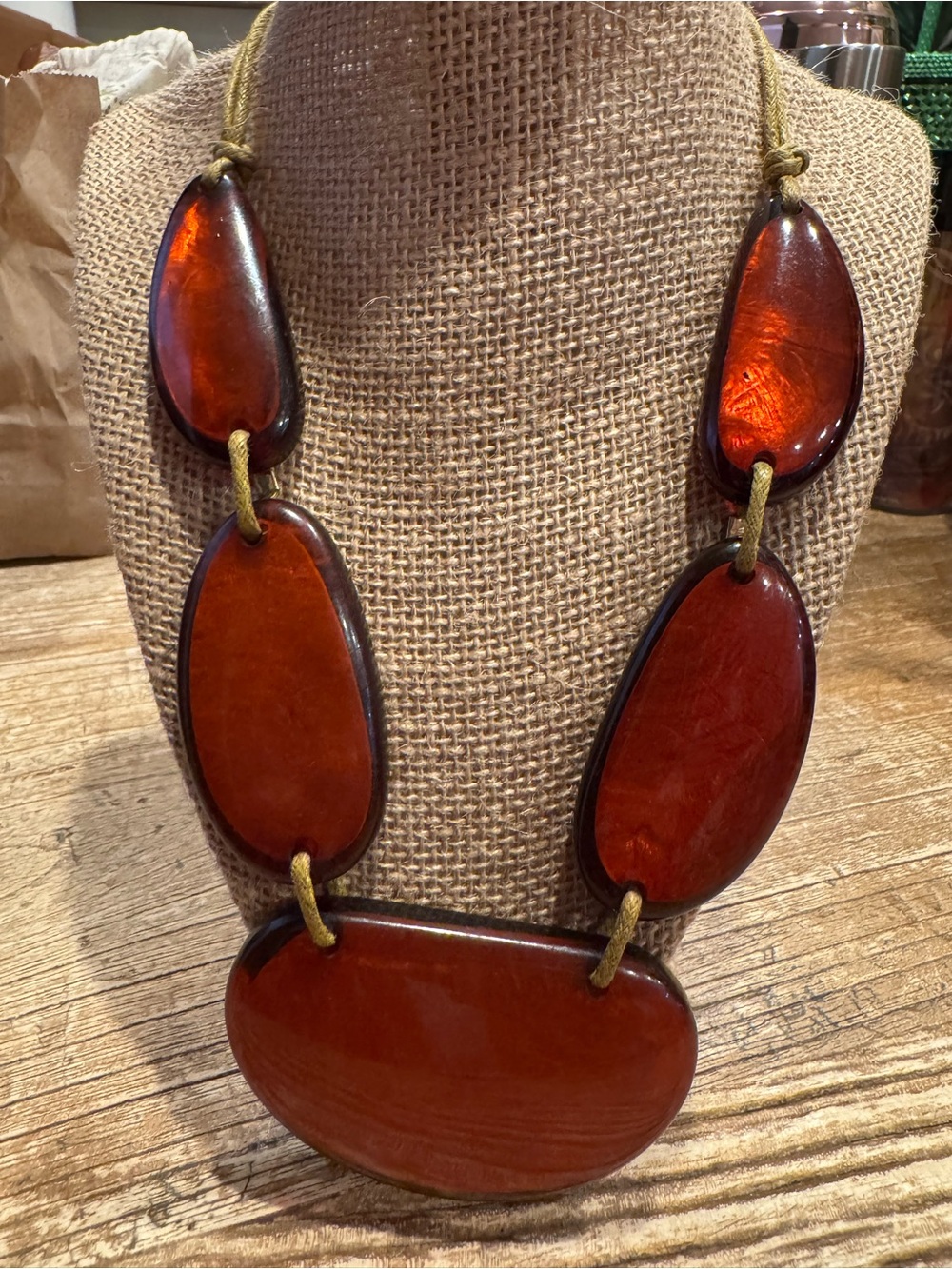 Style & Co. Deep Amber Oval Statement Necklace